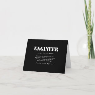 Funny Engineer Dictionary Definition Letterpress Thank You Card