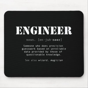 Funny Engineer Dictionary Definition Mouse Pad
