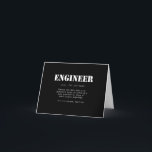 Funny Engineer Dictionary Definition Thank You Card<br><div class="desc">A funny Engineer Dictionary definition gift in support of all those Engineers! - "Engineer: Someone who does precision guesswork based on unreliable data provided by those of questionable knowledge."</div>