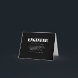 Funny Engineer Dictionary Definition Thank You Card<br><div class="desc">A funny Engineer Dictionary definition gift in support of all those Engineers! - "Engineer: Someone who does precision guesswork based on unreliable data provided by those of questionable knowledge."</div>
