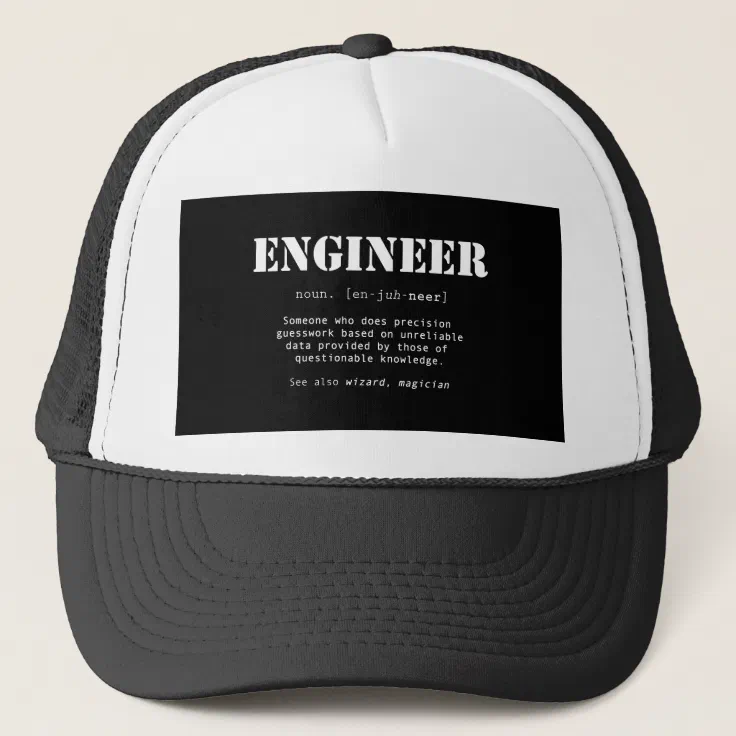 Funny Engineer Dictionary Definition Trucker Hat | Zazzle