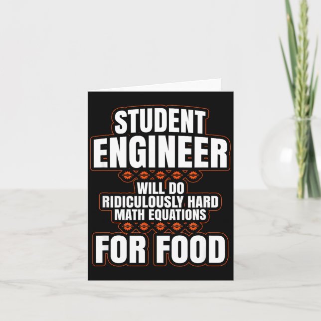 Funny Engineer Engineering College Student S  Card (Front)
