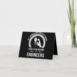Funny Engineer For All Women Are Created Equal Letterpress Thank You Card