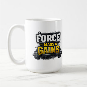 Funny Engineer Gym Shirt Force Mass Gains Coffee Mug