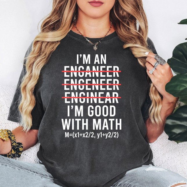 Funny Engineer Math Midpoint Formula Humor T-Shirt (Creator Uploaded)