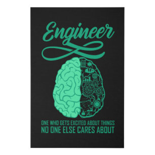 Funny Engineer Quotes Engineering Saying Faux Canvas Print