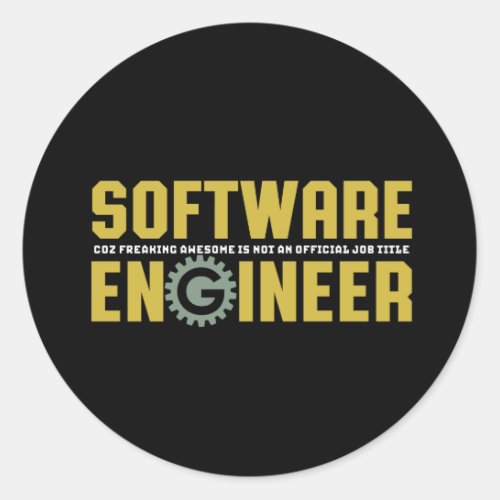 Funny Engineer Software Engineering and Programmer Classic Round Sticker