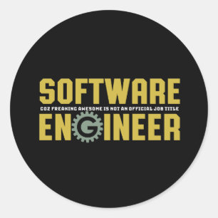 Funny Engineer Software Engineering and Programmer Classic Round Sticker