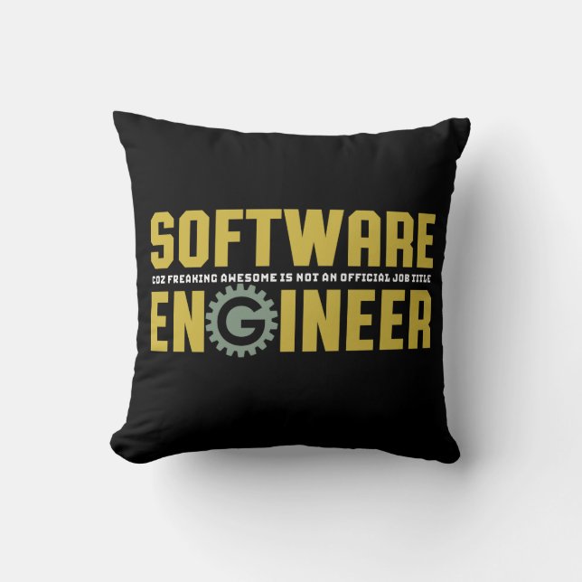 Funny Engineer Software Engineering and Programmer Throw Pillow (Front)