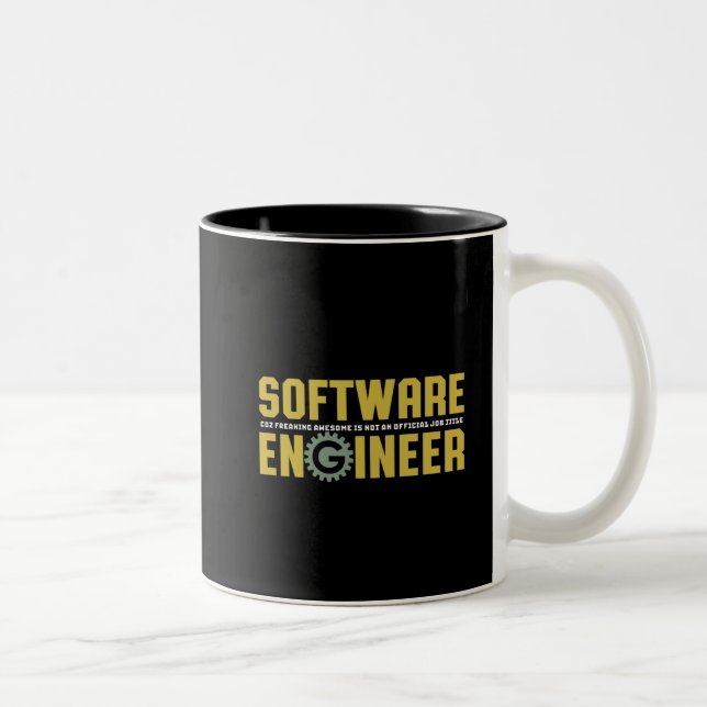 Funny Engineer Software Engineering and Programmer Two-Tone Coffee Mug (Right)