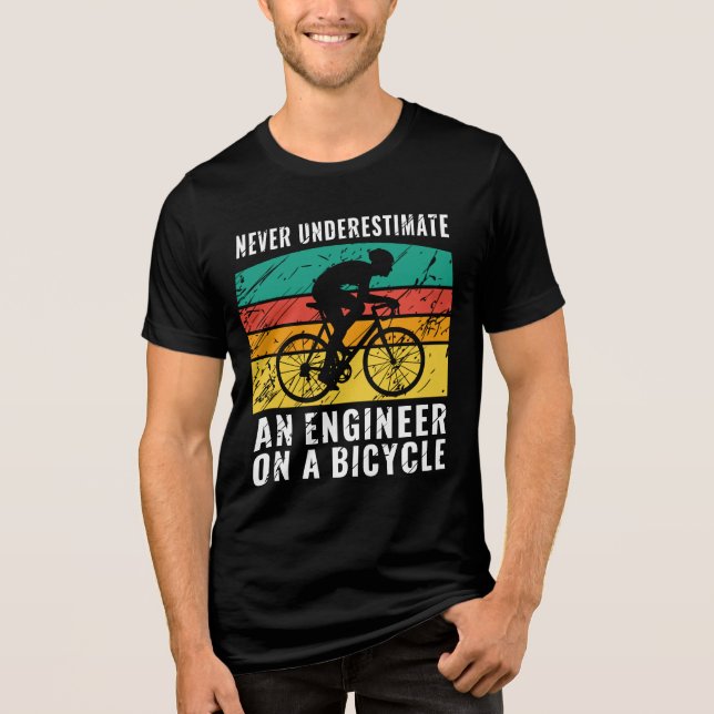 Funny Engineer Tee for Dad, Engineer Cyclist Gift (Front)