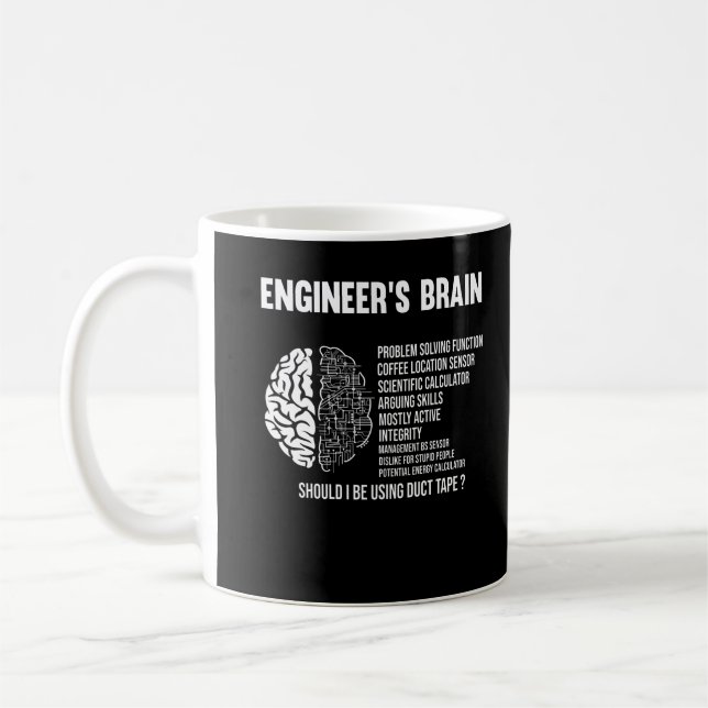 Funny Engineering Humor Brain Engineer Joke Coffee Mug (Left)