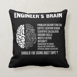 Funny Engineering Humor Brain Engineer Joke Throw Pillow