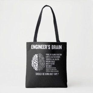 Funny Engineering Humor Brain Engineer Joke Tote Bag
