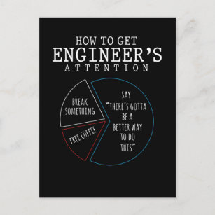 Funny Engineering Joke Coffee Engineer Humor Postcard