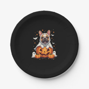 Funny English Bulldog Ghost Boo Halloween Womens M Paper Plates