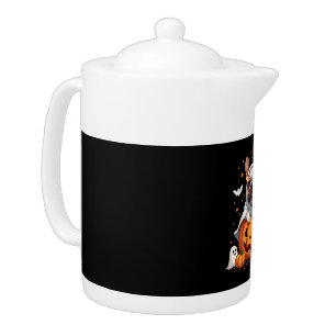 Funny English Bulldog Ghost Boo Halloween Womens M Teapot