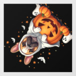 Funny English Bulldog Ghost Boo Halloween Womens M Wall Decal
