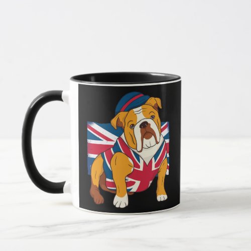 Funny English Bulldog Queen II Mens Elizabeth Mug
