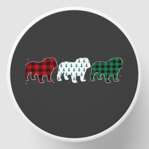 Funny English Bulldog Red Plaid Christmas Dog Love Mini Candle Favors