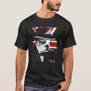 Funny English Bulldog Smoke Cigar  The Dog Father  T-Shirt