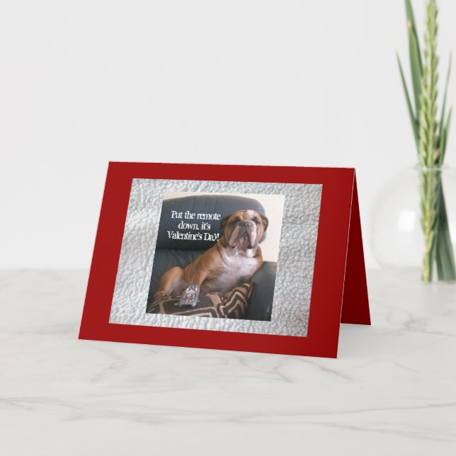 Funny English bulldog Valentine's Day Card (Front)