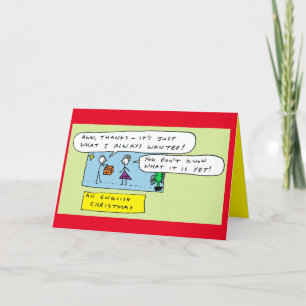 Funny English Christmas Joke Cartoon Holiday Card