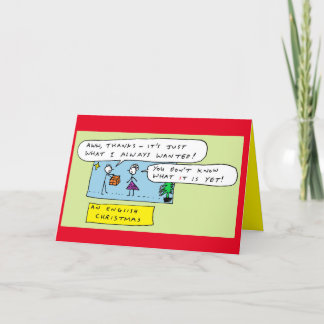 Funny English Christmas Joke Cartoon Holiday Card