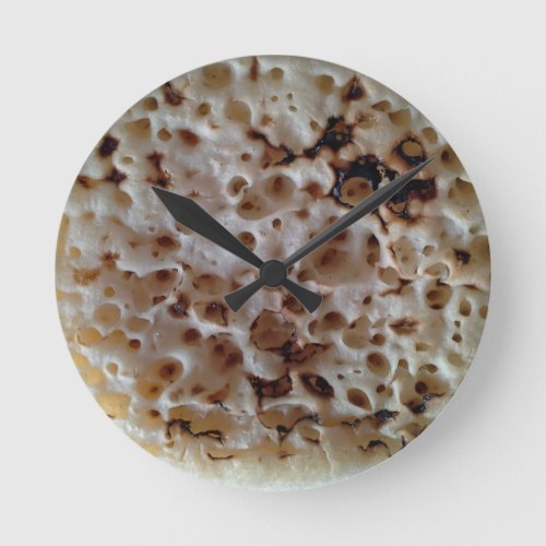 Funny English Crumpet Food Wall Clock