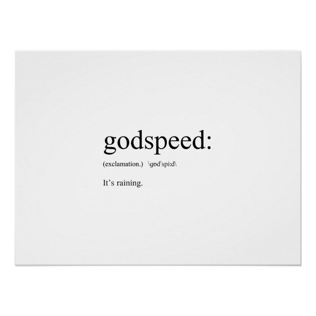 Funny English definitions: Godspeed Poster (Front)