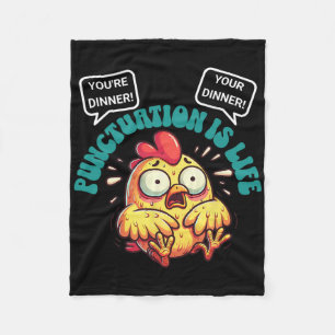 Funny English Grammar Problems Chicken Punctuation Fleece Blanket