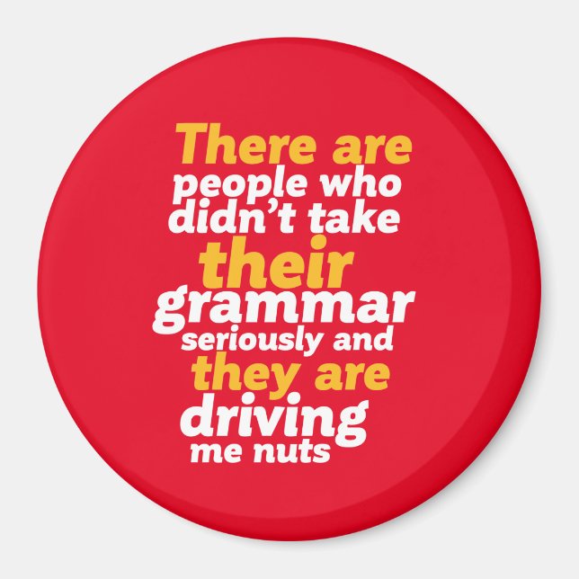 Funny English Grammar There They are Their Magnet (Front)