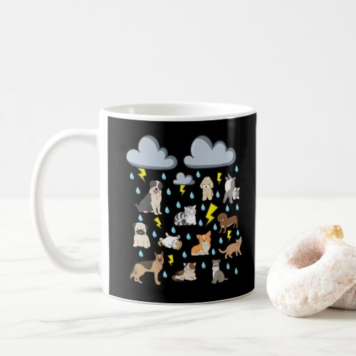 Funny English Idiom Raining Cats and Dogs Puppies  Coffee Mug