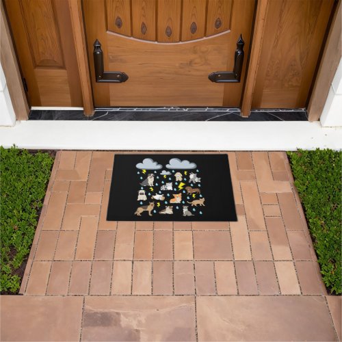 Funny English Idiom Raining Cats and Dogs Puppies  Doormat