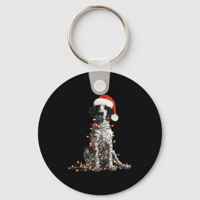 Funny English Setter Christmas Graphics Dog Lights Keychain
