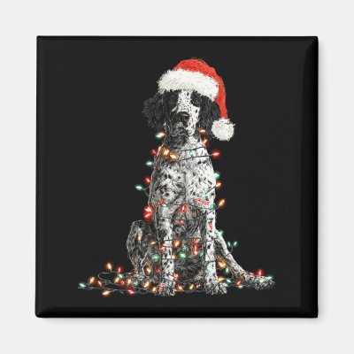 Funny English Setter Christmas Graphics Dog Lights Magnet