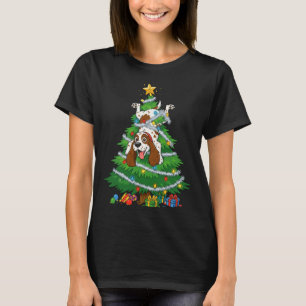 Funny English Springer Spaniel Dog Christmas Tree T-Shirt