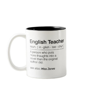 Funny English Teacher Grammar Police Gift Teaching Two-Tone Coffee Mug