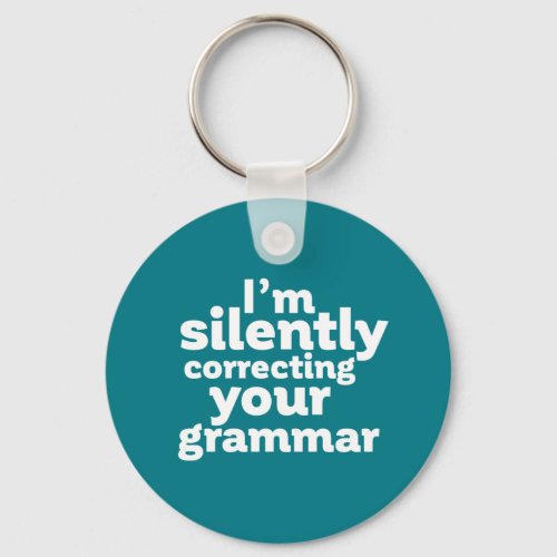 Funny English Teacher Silently Correcting Grammar Keychain