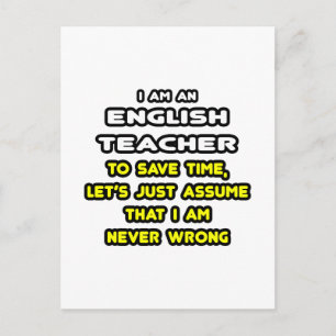 Funny English Teacher T-Shirts and Gifts Postcard