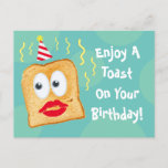 Funny Enjoy A Toast Birthday  Postcard