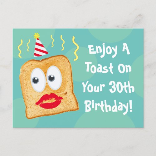 Funny Enjoy A Toast Personalized 30th Birthday Postcard