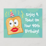Funny Enjoy A Toast Personalized 40th Birthday Postcard