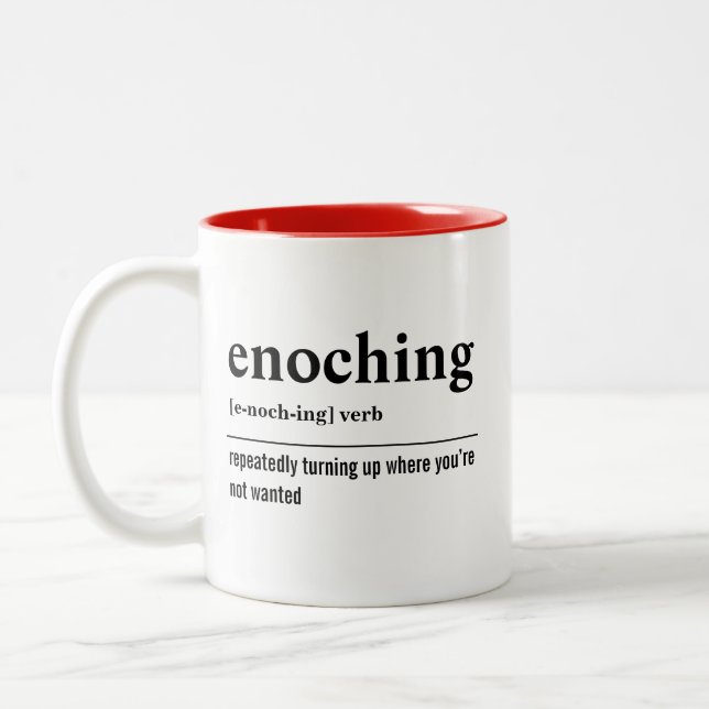 Funny enoching Definition Two-Tone Coffee Mug (Left)