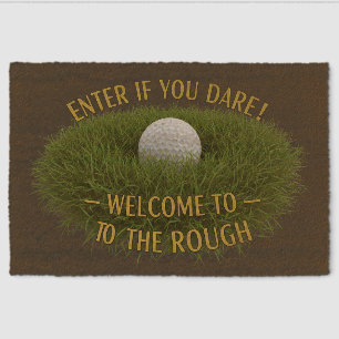 Funny Enter If You Dare Golf Welcome Fiber Doormat