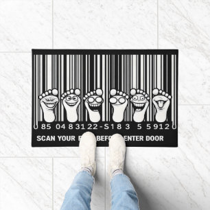 Funny Entertaining Footprint Barcode Doormat