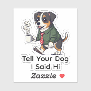 Funny Entlebucher Mountain Business Suit Coffee Sticker