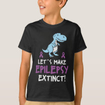 Funny Epilepsy Dinosaur Warrior Awareness Kid T-Shirt