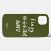 Funny Equestrian Army Green Crazy Horse Guy Name Case-Mate iPhone Case (Back (Horizontal))