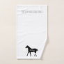 Funny Equestrian Black Horse Name Horse Show  Hand Towel